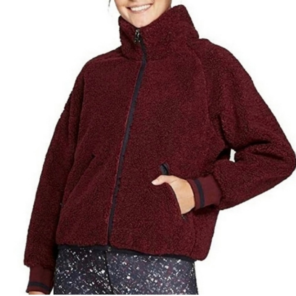 JoyLab Sherpa Athleisure Maroon Jacket